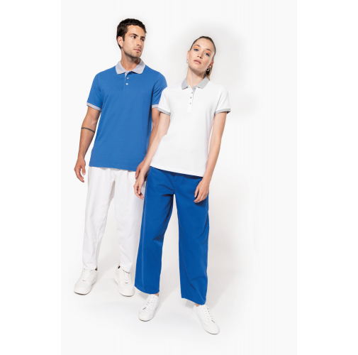 Polo piqué bicolor hombre