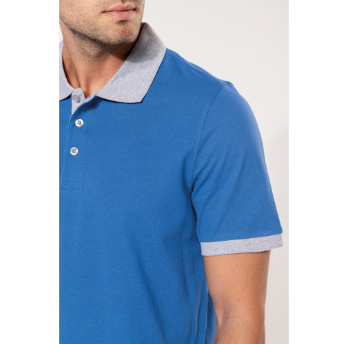Polo piqué bicolor hombre