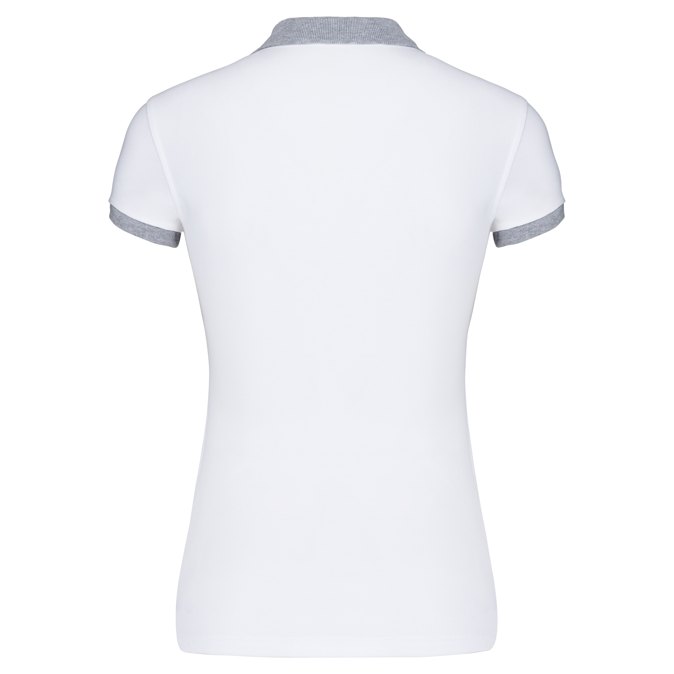 black / oxford grey Polo piqué bicolor mujer