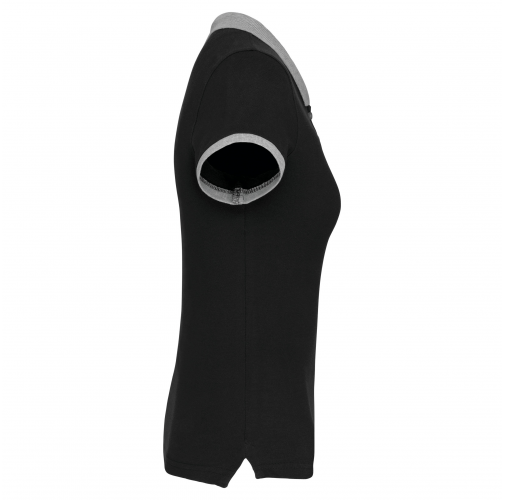 black / oxford grey Polo piqué bicolor mujer