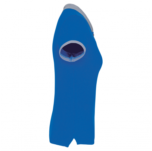 light royal blue / oxford grey Polo piqué bicolor mujer