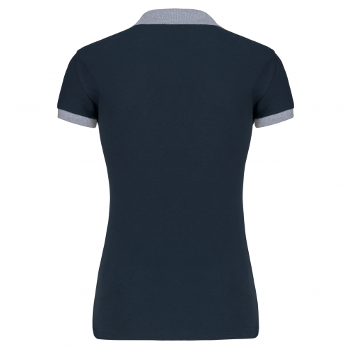 navy / oxford grey Polo piqué bicolor mujer