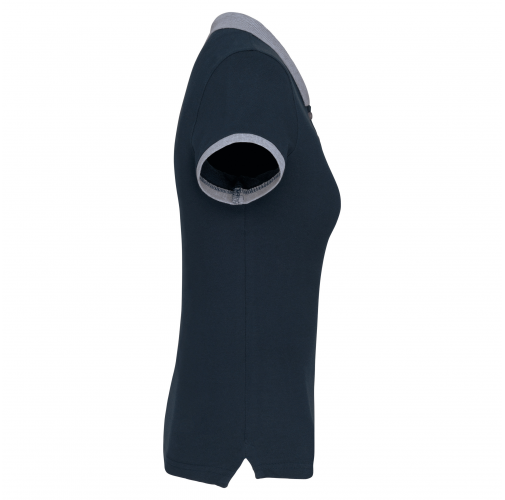 navy / oxford grey Polo piqué bicolor mujer
