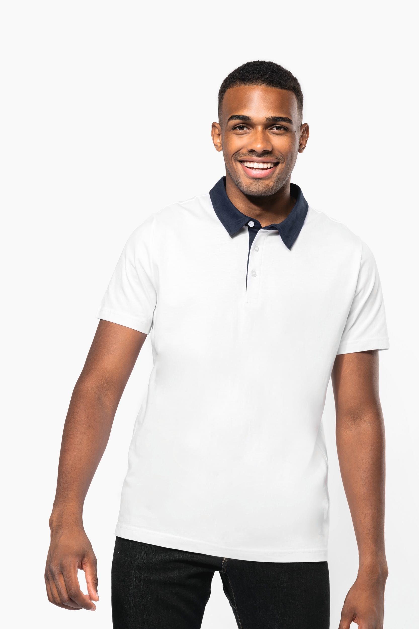 Polo jersey bicolor hombre