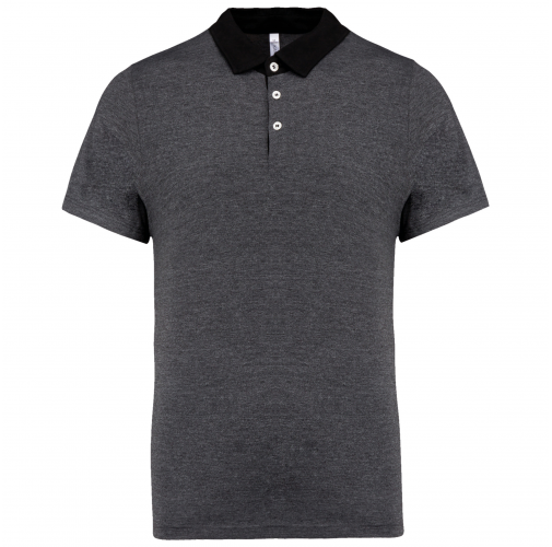 dark grey heather / black Polo jersey bicolor hombre