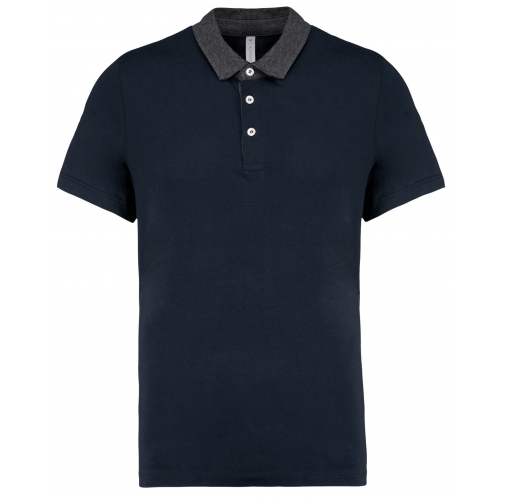 navy / dark grey heather Polo jersey bicolor hombre