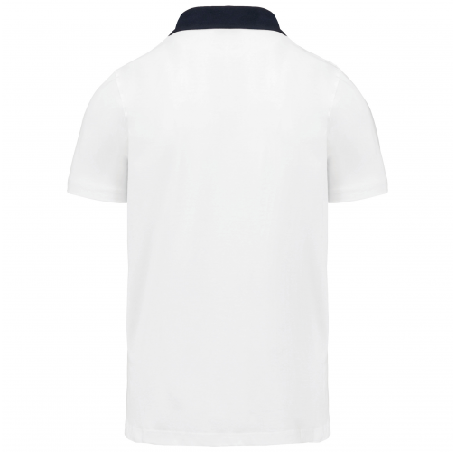 white / navy Polo jersey bicolor hombre