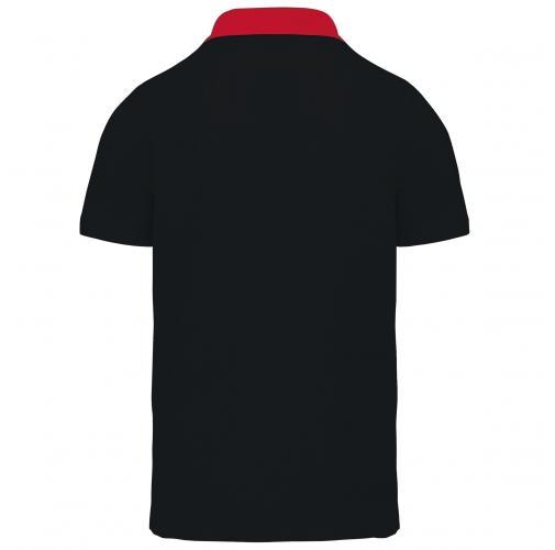 black / red Polo jersey bicolor hombre