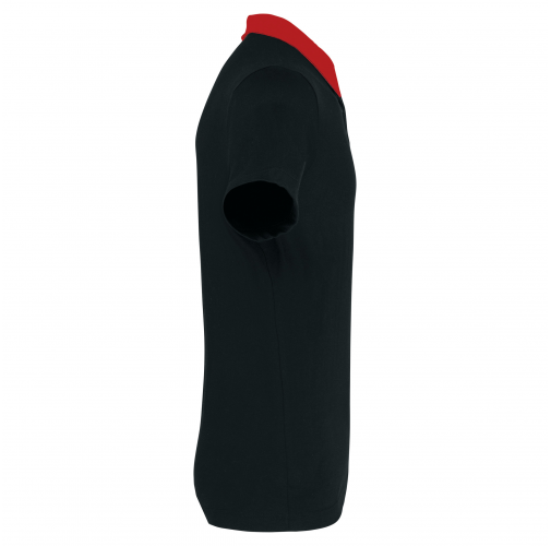 black / red Polo jersey bicolor hombre