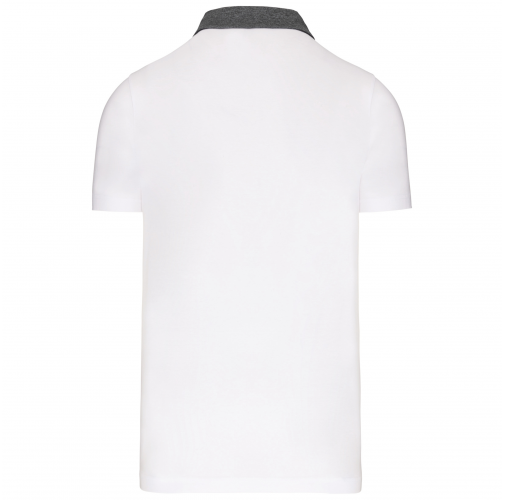 white / dark grey heather Polo jersey bicolor hombre