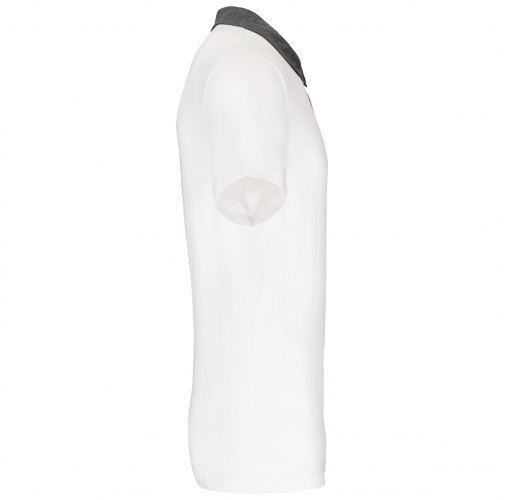 white / dark grey heather Polo jersey bicolor hombre