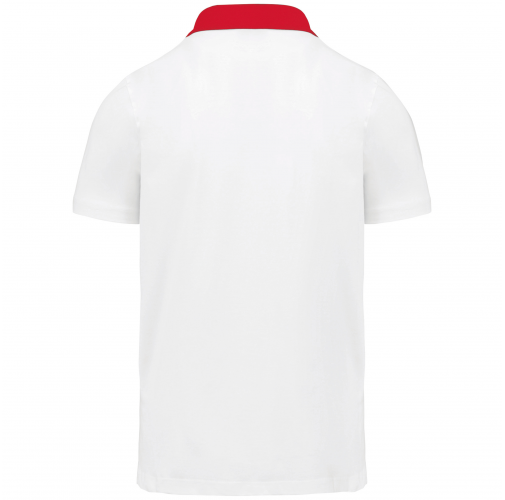 white / red Polo jersey bicolor hombre