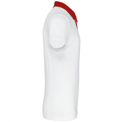 white / red Polo jersey bicolor hombre