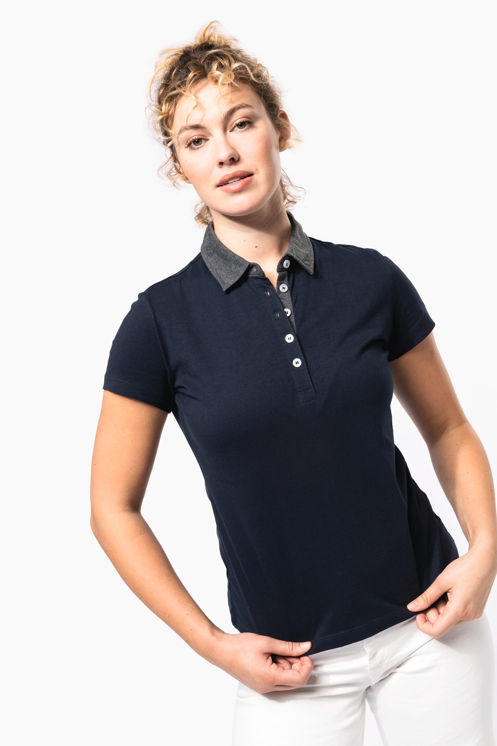 POLO JERSEY BICOLOR MUJER