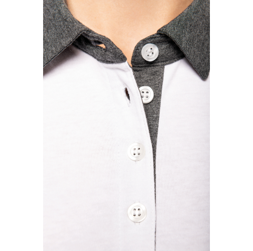 Polo jersey bicolor mujer