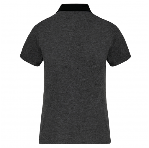 dark grey heather / black Polo jersey bicolor mujer