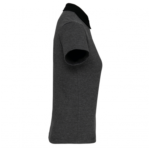 dark grey heather / black Polo jersey bicolor mujer