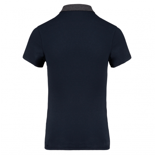 navy / dark grey heather Polo jersey bicolor mujer