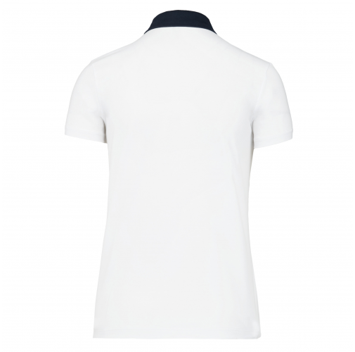 white / navy Polo jersey bicolor mujer