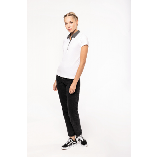 Polo jersey bicolor mujer