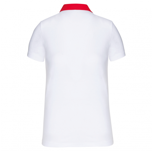 white / red Polo jersey bicolor mujer