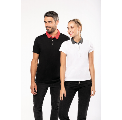 Polo jersey bicolor mujer