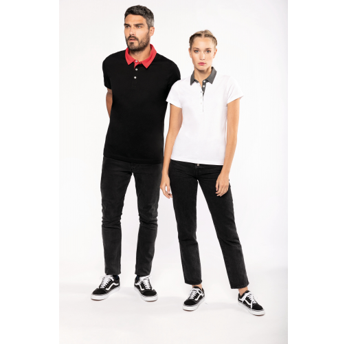 Polo jersey bicolor mujer