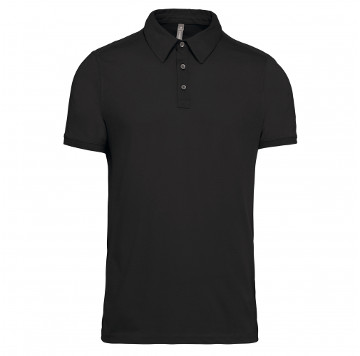 black Polo jersey manga corta hombre