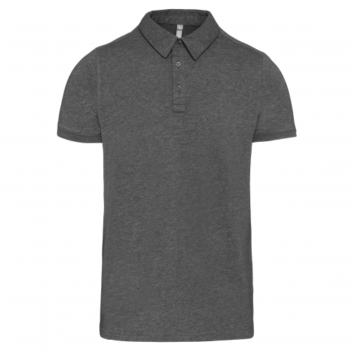 grey heather Polo jersey manga corta hombre