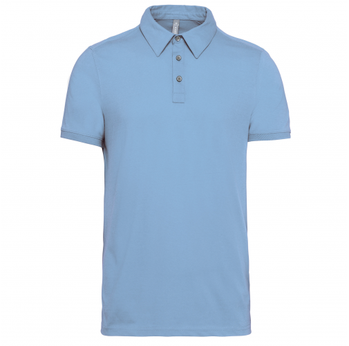 sky blue Polo jersey manga corta hombre