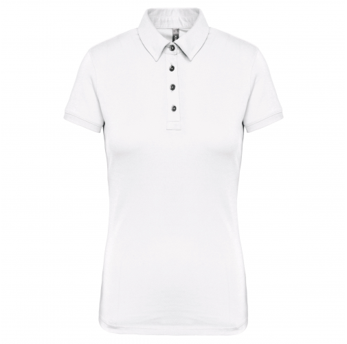 white Polo jersey manga corta mujer