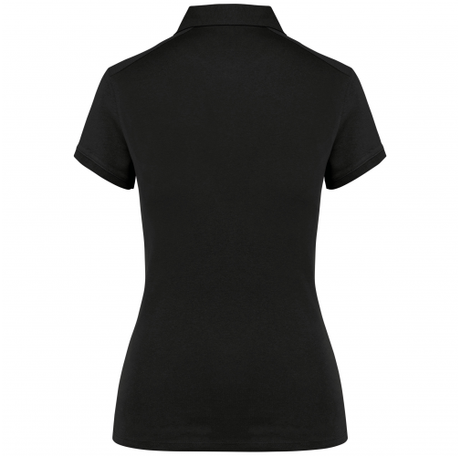 black Polo jersey manga corta mujer