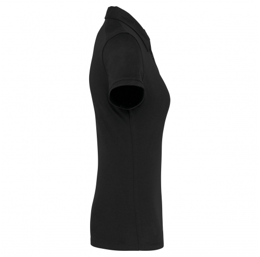 black Polo jersey manga corta mujer