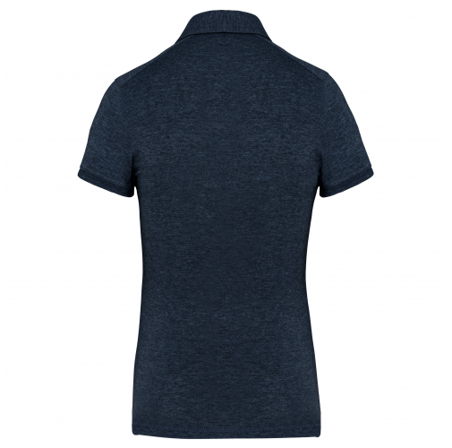 french navy heather Polo jersey manga corta mujer