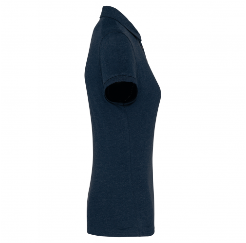french navy heather Polo jersey manga corta mujer