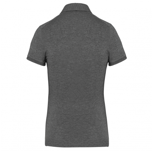 grey heather Polo jersey manga corta mujer
