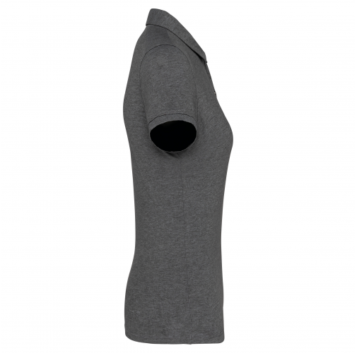 grey heather Polo jersey manga corta mujer