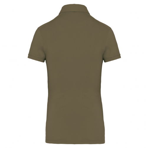 light khaki Polo jersey manga corta mujer