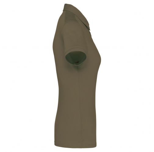 light khaki Polo jersey manga corta mujer