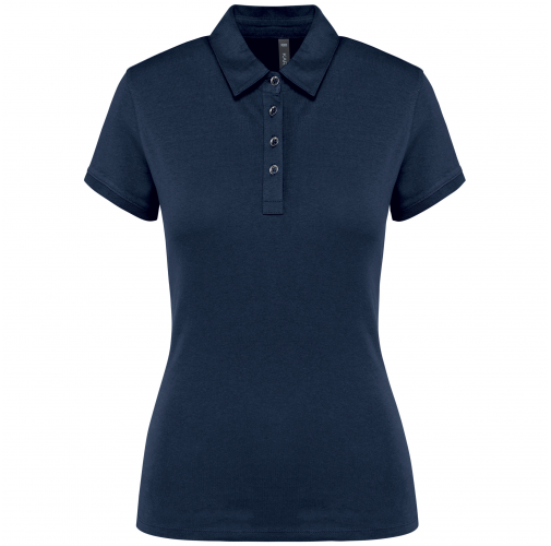 navy Polo jersey manga corta mujer