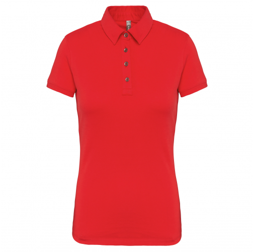 red Polo jersey manga corta mujer