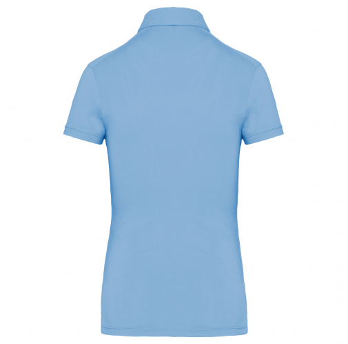 sky blue Polo jersey manga corta mujer