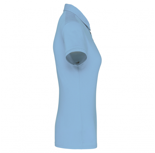 sky blue Polo jersey manga corta mujer
