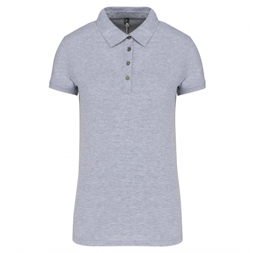oxford grey Polo jersey manga corta mujer