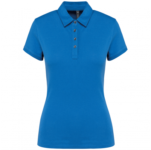 light royal blue Polo jersey manga corta mujer