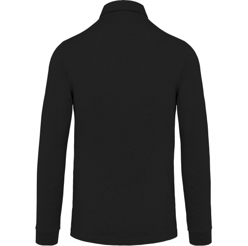 black Polo jersey manga larga hombre