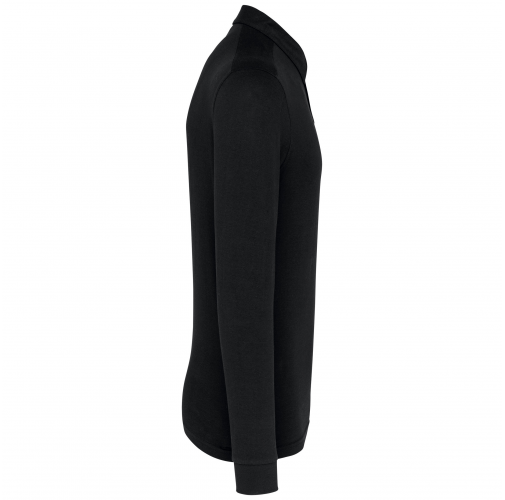 black Polo jersey manga larga hombre