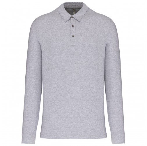oxford grey Polo jersey manga larga hombre