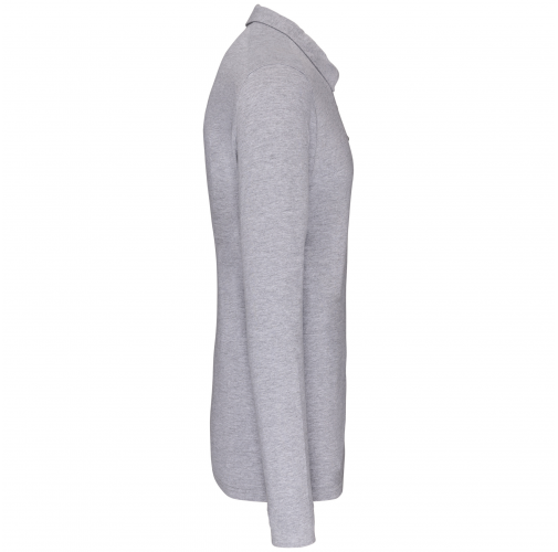 oxford grey Polo jersey manga larga hombre