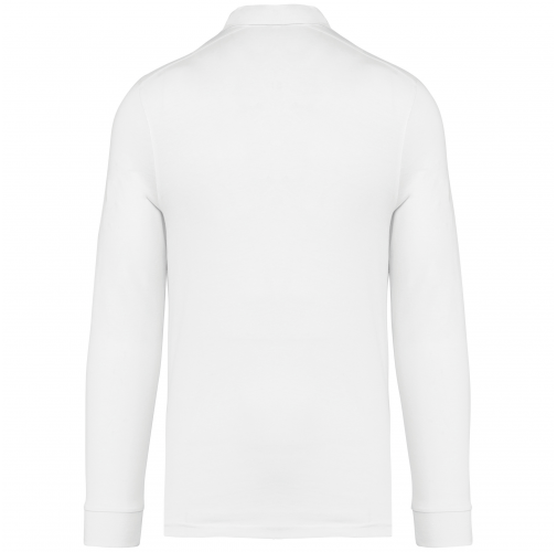 white Polo jersey manga larga hombre